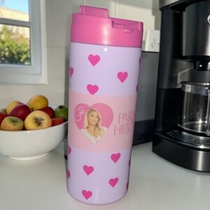 Paris Hilton Lavender Insulated Travel Mug with Pink Hearts
